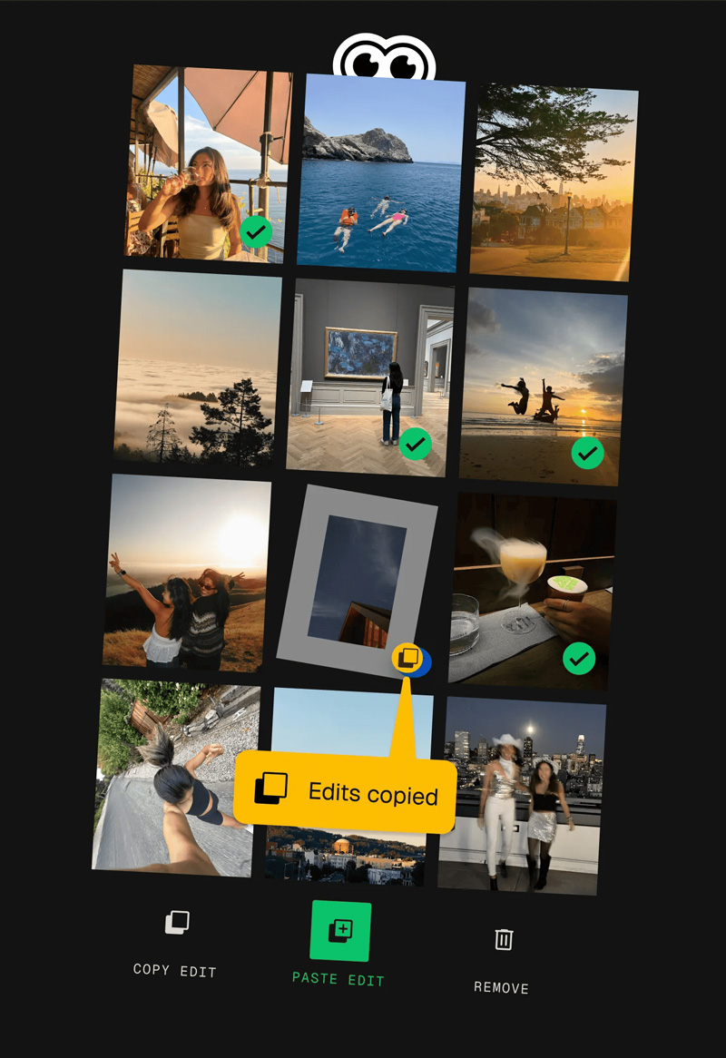 Snapseed影调、曲线与局部调整界面示意图